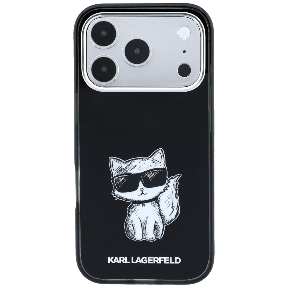 MagSafe futrola za Apple iPhone 18 Pro Max / 17 Pro Max, Karl Lagerfeld, IML Choupette Body Sketch Print, Crna