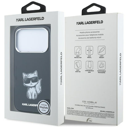 MagSafe futrola za Apple iPhone 18 Pro Max / 17 Pro Max, Karl Lagerfeld, IML Choupette Body Sketch Print, Crna
