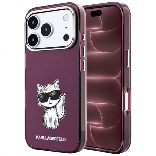MagSafe futrola za Apple iPhone 18 Pro Max / 17 Pro Max, Karl Lagerfeld, IML Choupette Body Sketch Print, Bordo