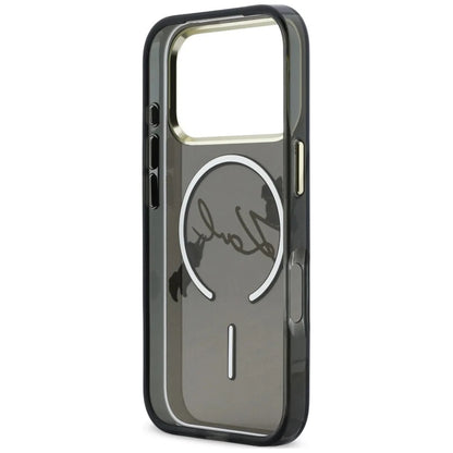 MagSafe futrola za Apple iPhone 18 Pro Max / 17 Pro Max, Karl Lagerfeld, IML Choupette Karl Script Logo, Crna