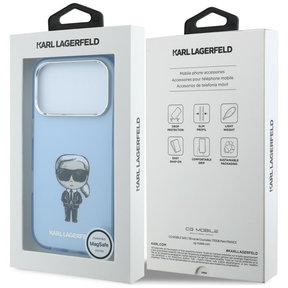 MagSafe futrola za Apple iPhone 18 Pro Max / 17 Pro Max, Karl Lagerfeld, IML Ikonik Sketch Print, Plava