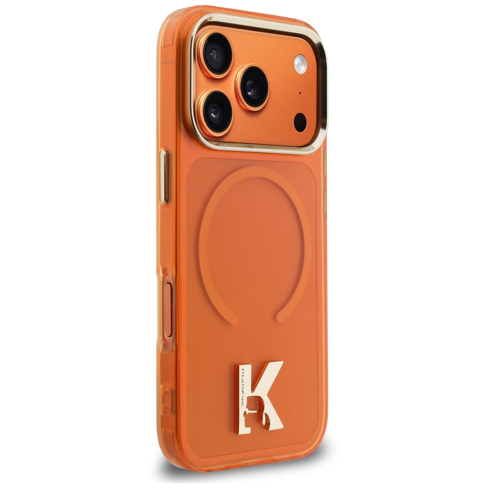 MagSafe maska za Apple iPhone 18 Pro Max / 17 Pro Max, Karl Lagerfeld, IML Karl Head Logo, narandžasta