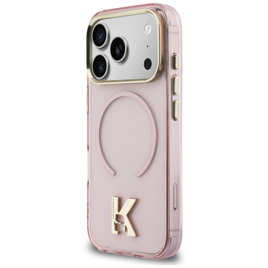 MagSafe maska za Apple iPhone 18 Pro Max / 17 Pro Max, Karl Lagerfeld, IML Karl Head Logo, roze
