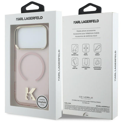 MagSafe maska za Apple iPhone 18 Pro Max / 17 Pro Max, Karl Lagerfeld, IML Karl Head Logo, roze