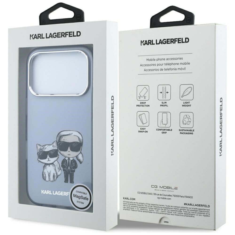 MagSafe futrola za Apple iPhone 18 Pro Max / 17 Pro Max, Karl Lagerfeld, IML KC Bodies Sketch Print, Plava