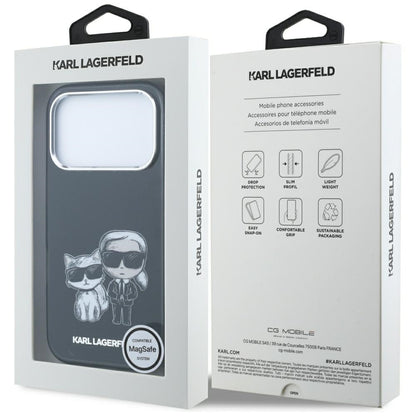 MagSafe futrola za Apple iPhone 18 Pro Max / 17 Pro Max, Karl Lagerfeld, IML KC Bodies Sketch Print, Crna