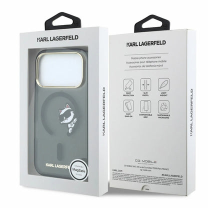 MagSafe futrola za Apple iPhone 18 Pro Max / 17 Pro Max, Karl Lagerfeld, IML Peekaboo Print and Metal Frame, Crna