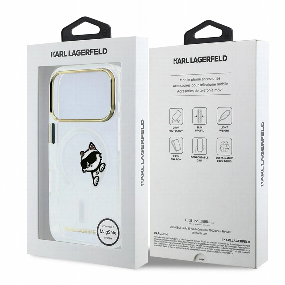 MagSafe futrola za Apple iPhone 18 Pro Max / 17 Pro Max, Karl Lagerfeld, IML Peekaboo Print i Metal Frame, Providna