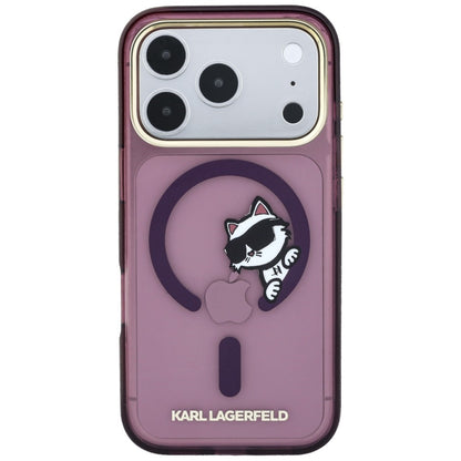 MagSafe futrola za Apple iPhone 18 Pro Max / 17 Pro Max, Karl Lagerfeld, IML Peekaboo Print i Metal Frame, Bordo