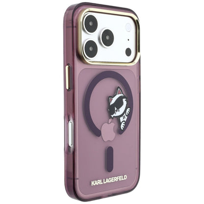 MagSafe futrola za Apple iPhone 18 Pro Max / 17 Pro Max, Karl Lagerfeld, IML Peekaboo Print i Metal Frame, Bordo