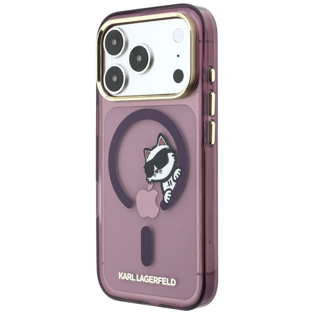 MagSafe futrola za Apple iPhone 18 Pro Max / 17 Pro Max, Karl Lagerfeld, IML Peekaboo Print i Metal Frame, Bordo