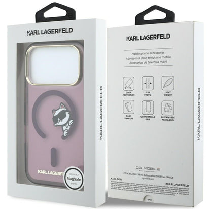 MagSafe futrola za Apple iPhone 18 Pro Max / 17 Pro Max, Karl Lagerfeld, IML Peekaboo Print i Metal Frame, Bordo
