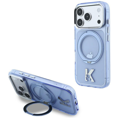 MagSafe futrola za Apple iPhone 18 Pro Max / 17 Pro Max, Karl Lagerfeld, IML Ring Stand Kameo Metal, Plava