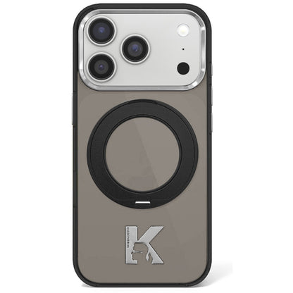 MagSafe futrola za Apple iPhone 18 Pro Max / 17 Pro Max, Karl Lagerfeld, IML Ring Stand Kameo Metal, Crna