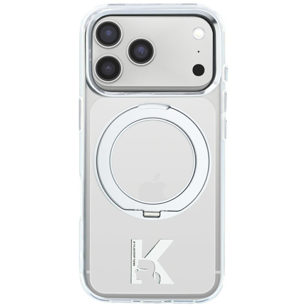 MagSafe futrola za Apple iPhone 18 Pro Max / 17 Pro Max, Karl Lagerfeld, IML Ring Stand Kameo Metal, Providna