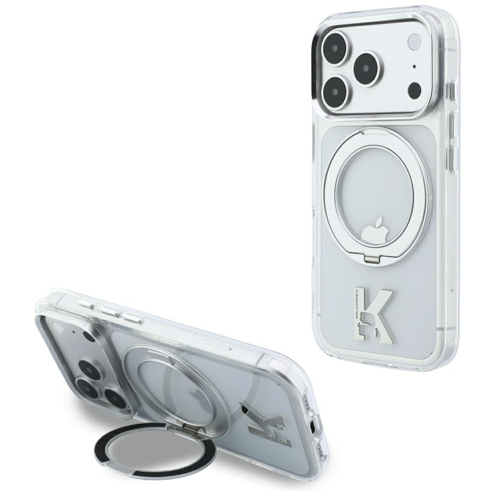 MagSafe futrola za Apple iPhone 18 Pro Max / 17 Pro Max, Karl Lagerfeld, IML Ring Stand Kameo Metal, Providna