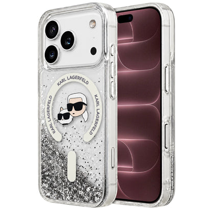 MagSafe futrola za Apple iPhone 18 Pro Max / 17 Pro Max, Karl Lagerfeld, Liquid Glitter Karl & Choupette Head's, Providna