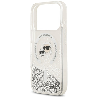 MagSafe futrola za Apple iPhone 18 Pro Max / 17 Pro Max, Karl Lagerfeld, Liquid Glitter Karl & Choupette Head's, Providna