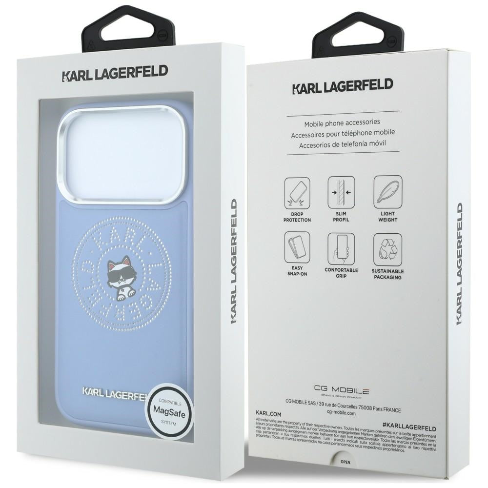 MagSafe maska za Apple iPhone 18 Pro Max / 17 Pro Max, Karl Lagerfeld, Point and Choupette Sketch, plava