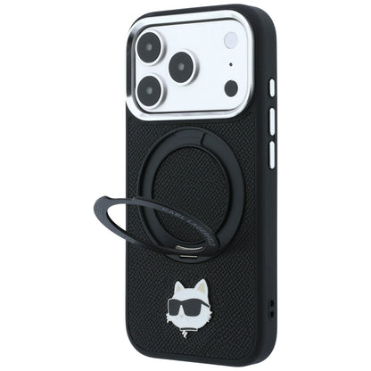 MagSafe maska za Apple iPhone 18 Pro Max / 17 Pro Max, Karl Lagerfeld, Ring Stand 360 Choupette Pin, crna