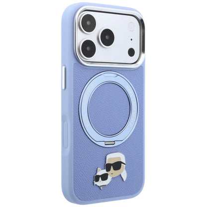 MagSafe futrola za Apple iPhone 18 Pro Max / 17 Pro Max, Karl Lagerfeld, Ring Stand 360 Karl & Choupette Pin, Plava