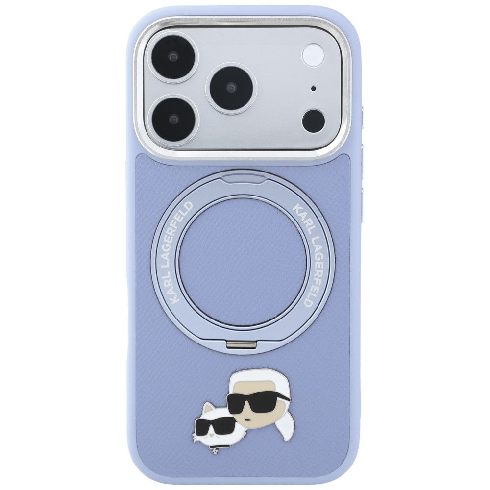 MagSafe futrola za Apple iPhone 18 Pro Max / 17 Pro Max, Karl Lagerfeld, Ring Stand 360 Karl & Choupette Pin, Plava