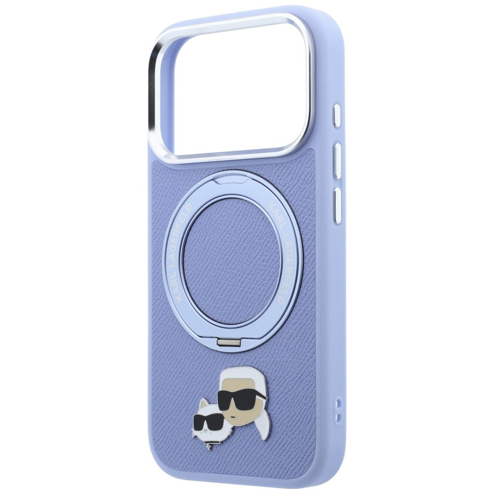 MagSafe futrola za Apple iPhone 18 Pro Max / 17 Pro Max, Karl Lagerfeld, Ring Stand 360 Karl & Choupette Pin, Plava