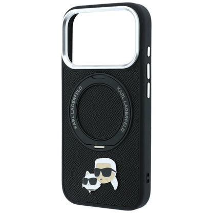 MagSafe futrola za Apple iPhone 18 Pro Max / 17 Pro Max, Karl Lagerfeld, Ring Stand 360 Karl & Choupette Pin, Crna
