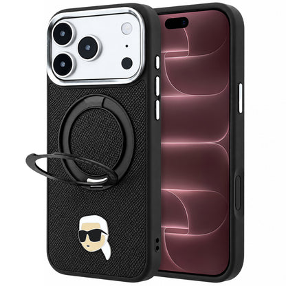 MagSafe maska za Apple iPhone 18 Pro Max / 17 Pro Max, Karl Lagerfeld, Ring Stand 360 Karl Pin, crna