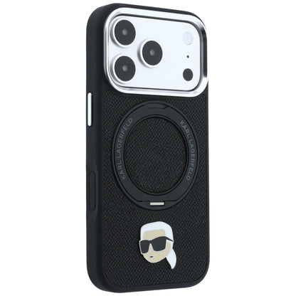 MagSafe maska za Apple iPhone 18 Pro Max / 17 Pro Max, Karl Lagerfeld, Ring Stand 360 Karl Pin, crna