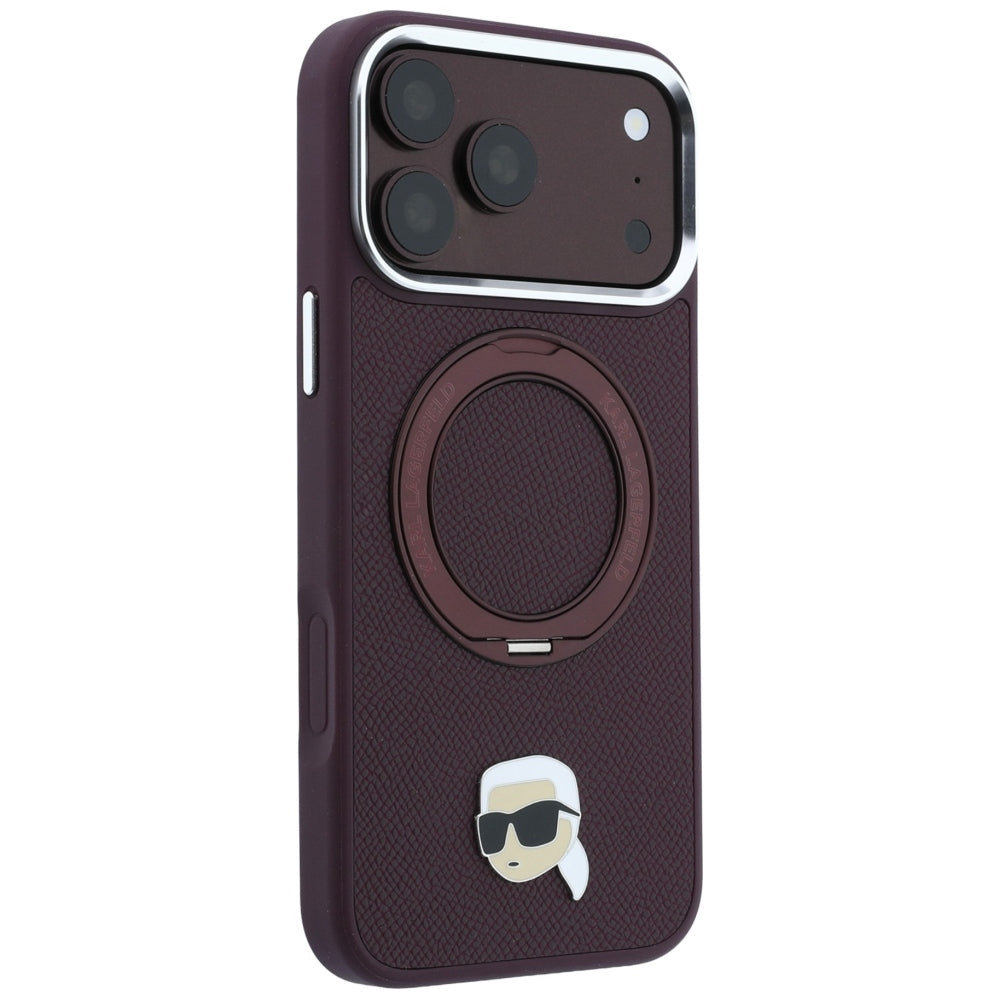 MagSafe futrola za Apple iPhone 18 Pro Max / 17 Pro Max, Karl Lagerfeld, Ring Stand 360 Karl Pin, Bordo