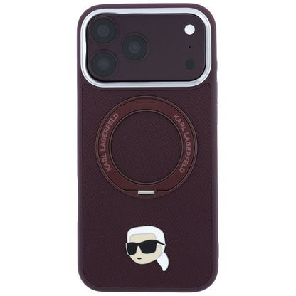 MagSafe futrola za Apple iPhone 18 Pro Max / 17 Pro Max, Karl Lagerfeld, Ring Stand 360 Karl Pin, Bordo