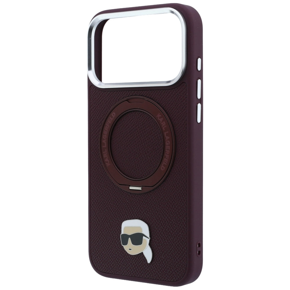MagSafe futrola za Apple iPhone 18 Pro Max / 17 Pro Max, Karl Lagerfeld, Ring Stand 360 Karl Pin, Bordo