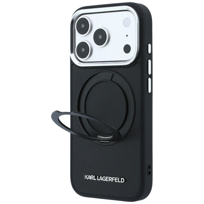 MagSafe futrola za Apple iPhone 18 Pro Max / 17 Pro Max, Karl Lagerfeld, Ring Stand 360 Saffiano, Crna