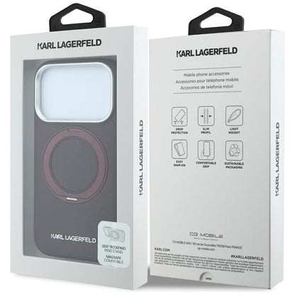 MagSafe futrola za Apple iPhone 18 Pro Max / 17 Pro Max, Karl Lagerfeld, Ring Stand 360 Saffiano, Bordo