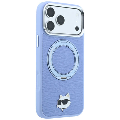 MagSafe futrola za Apple iPhone 18 Pro Max / 17 Pro Max, Karl Lagerfeld, Saffiano Ring Stand 360 Choupette Pin, Plava