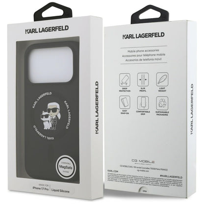 MagSafe maska za Apple iPhone 18 Pro Max / 17 Pro Max, Karl Lagerfeld, Silicone Ring Karl & Choupette, crna
