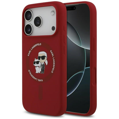 MagSafe maska za Apple iPhone 18 Pro Max / 17 Pro Max, Karl Lagerfeld, silikonski prsten Karl & Choupette, roze