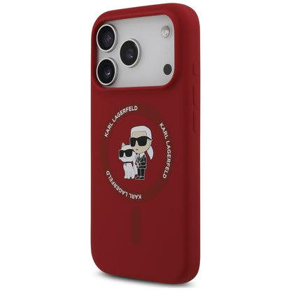MagSafe maska za Apple iPhone 18 Pro Max / 17 Pro Max, Karl Lagerfeld, silikonski prsten Karl & Choupette, roze