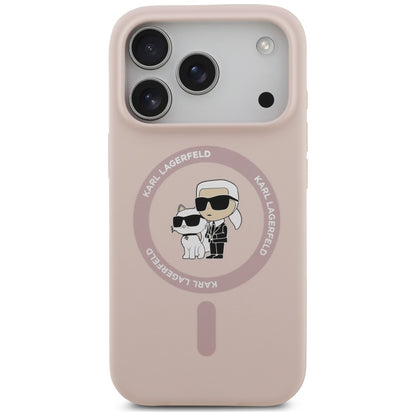 MagSafe maska za Apple iPhone 18 Pro Max / 17 Pro Max, Karl Lagerfeld, Silicone Ring Karl & Choupette, roze