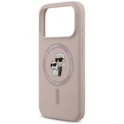 MagSafe maska za Apple iPhone 18 Pro Max / 17 Pro Max, Karl Lagerfeld, Silicone Ring Karl & Choupette, roze