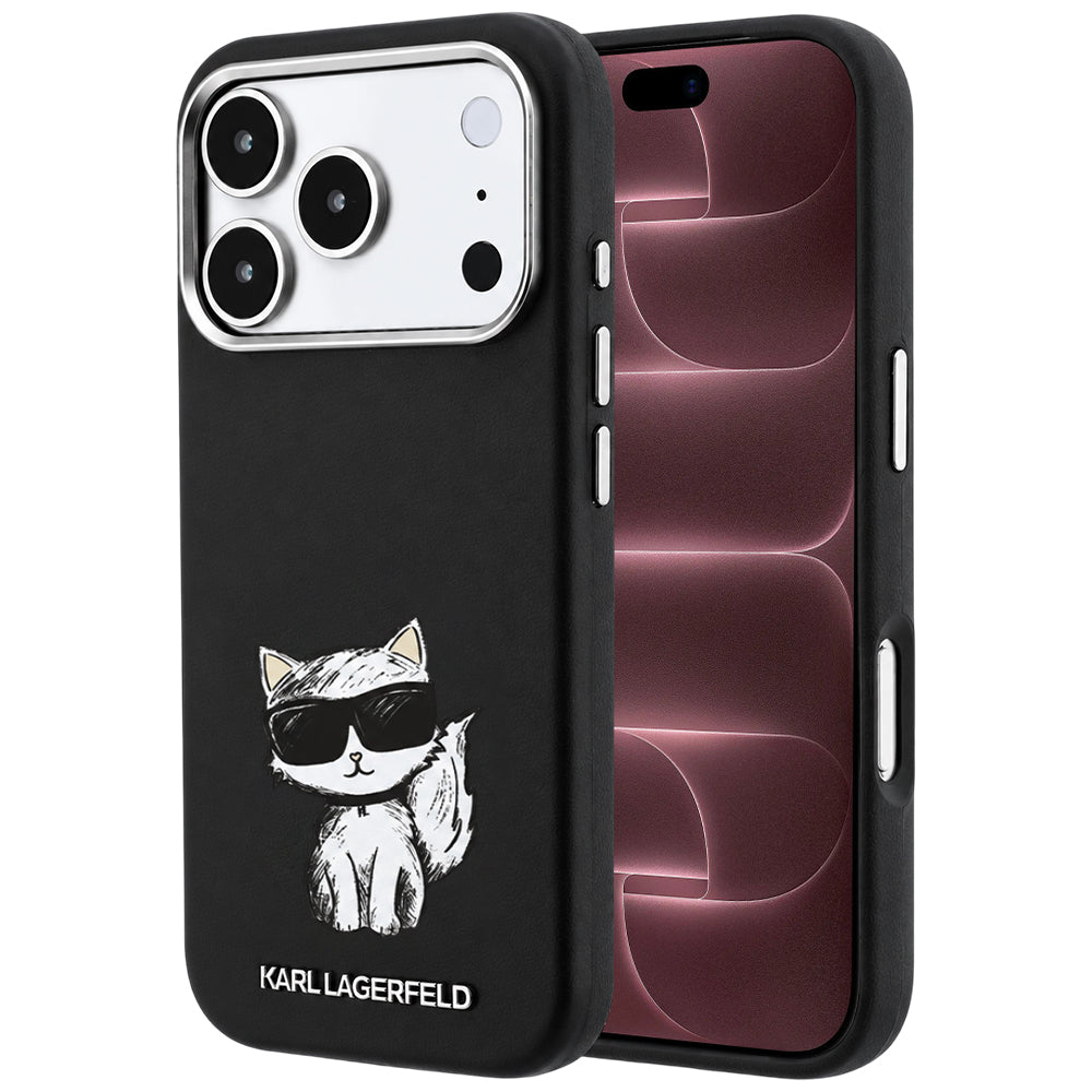 MagSafe futrola za Apple iPhone 18 Pro Max / 17 Pro Max, Karl Lagerfeld, Smooth Choupette Sketch, Crna