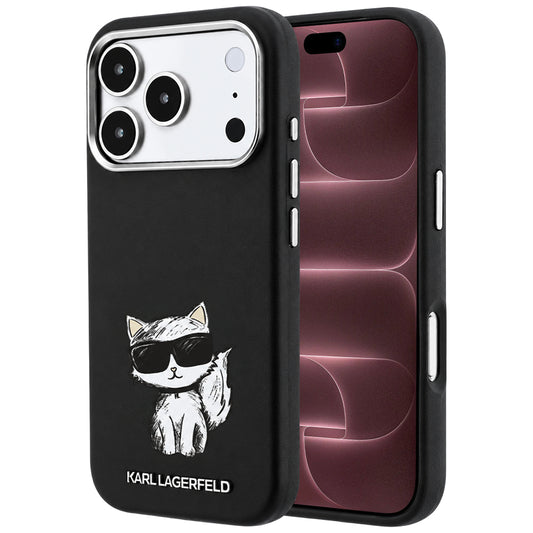 MagSafe futrola za Apple iPhone 18 Pro Max / 17 Pro Max, Karl Lagerfeld, Smooth Choupette Sketch, Crna