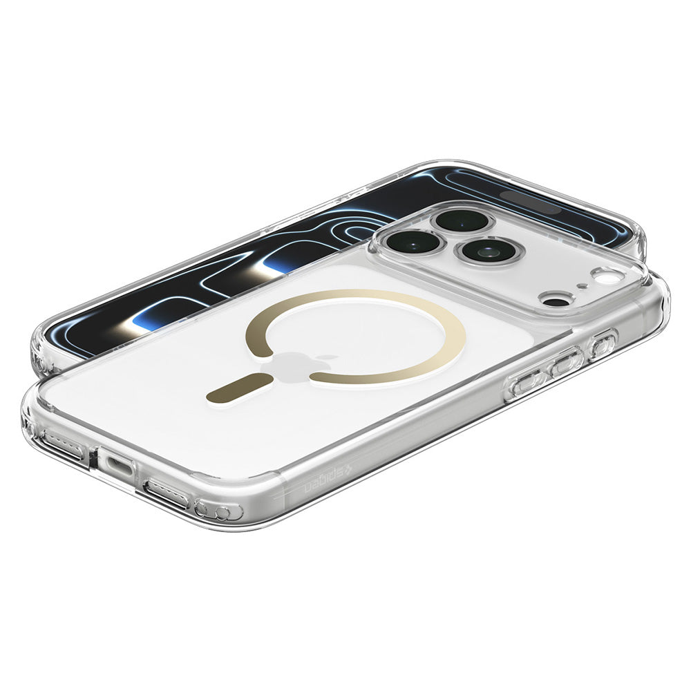 MagSafe futrola za Apple iPhone 18 Pro Max / 17 Pro Max, Spigen, Ultra Hybrid, Zlatno Providna ACS12120