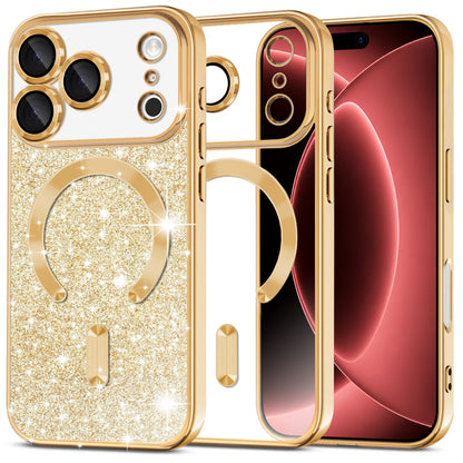 MagSafe futrola za Apple iPhone 18 Pro Max / 17 Pro Max, Techsuit, Luxury Glitter, Zlatna