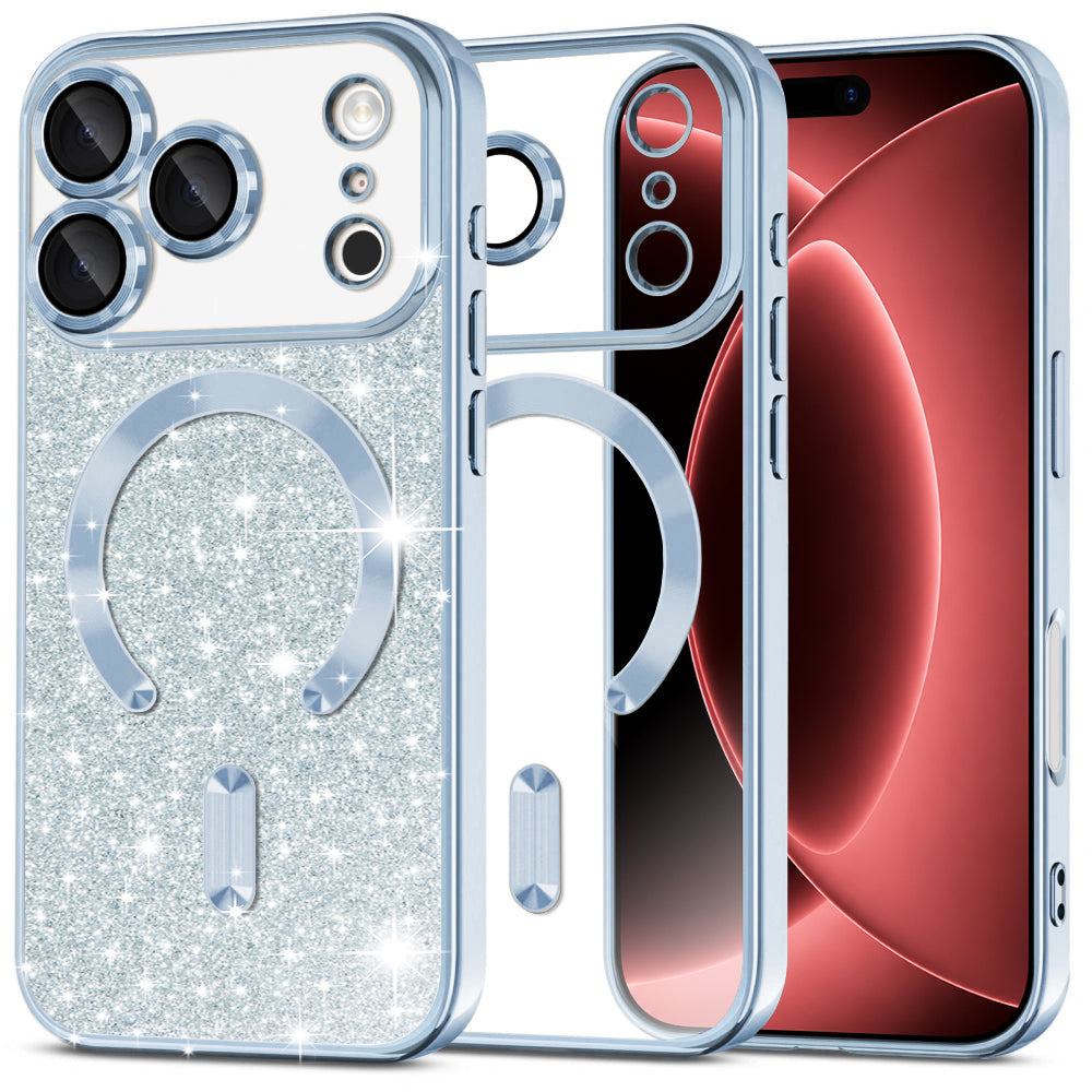 MagSafe futrola za Apple iPhone 18 Pro Max / 17 Pro Max, Techsuit, Luxury Glitter, Plava
