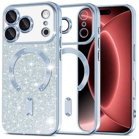 MagSafe futrola za Apple iPhone 18 Pro Max / 17 Pro Max, Techsuit, Luxury Glitter, Plava
