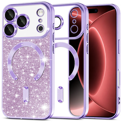 MagSafe futrola za Apple iPhone 18 Pro Max / 17 Pro Max, Techsuit, Luxury Glitter, Svetlo Ljubičasta