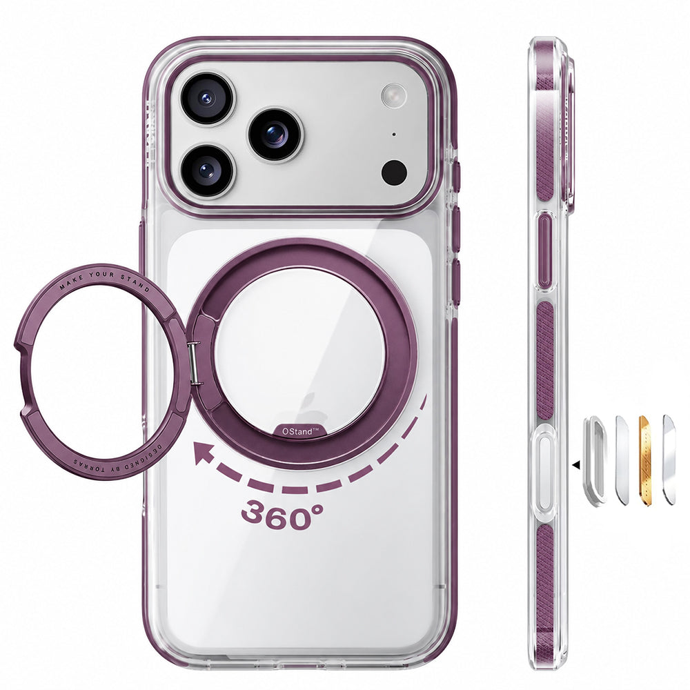 MagSafe futrola za Apple iPhone 18 Pro Max / 17 Pro Max, Torras, Ostand O3 Light, Ljubičasta