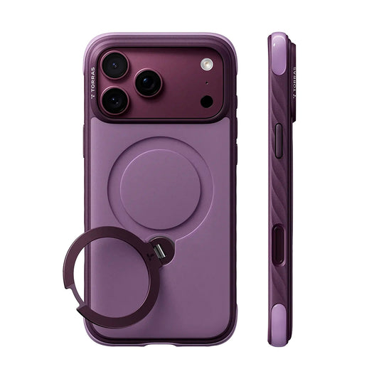 MagSafe futrola za Apple iPhone 18 Pro Max / 17 Pro Max, Torras, Ostand Q3 Rugged, Ljubičasta